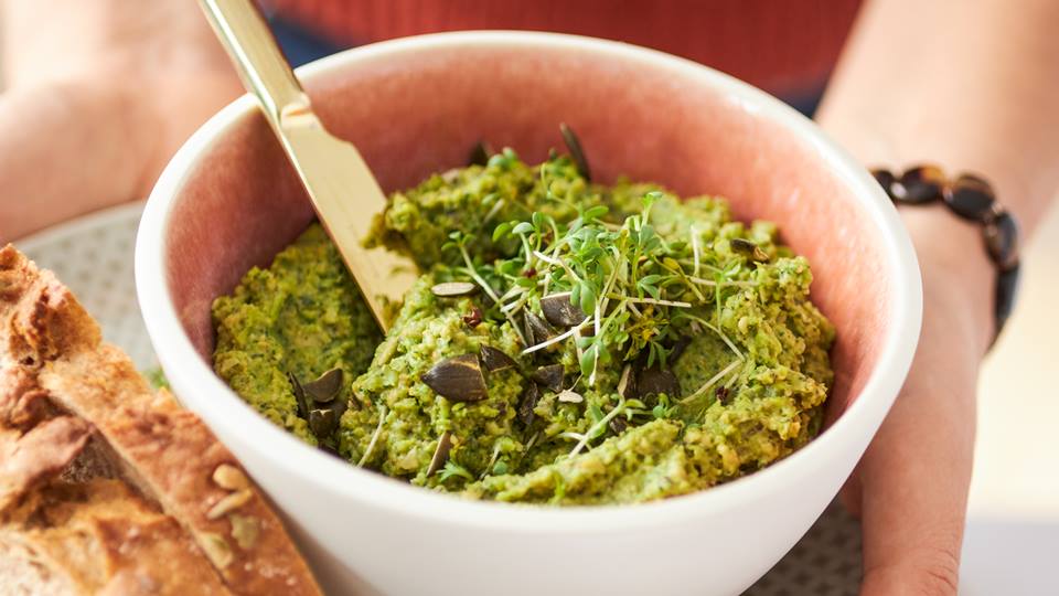 Grüner Kürbiskern-Kresse-Aufstrich