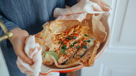 Gebackener Lachs auf persische Art in Joghurtmarinade