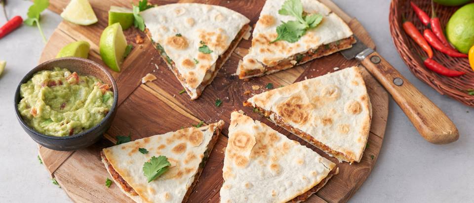 Quesadilla mit vegetarischer Hackfleischfüllung