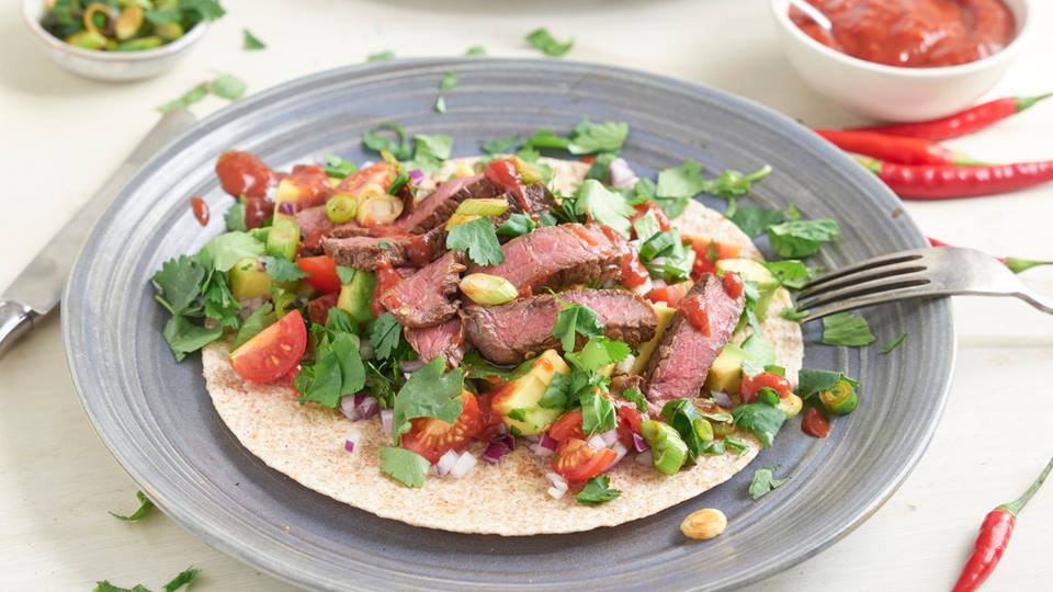 Wraps mit Rindfleisch