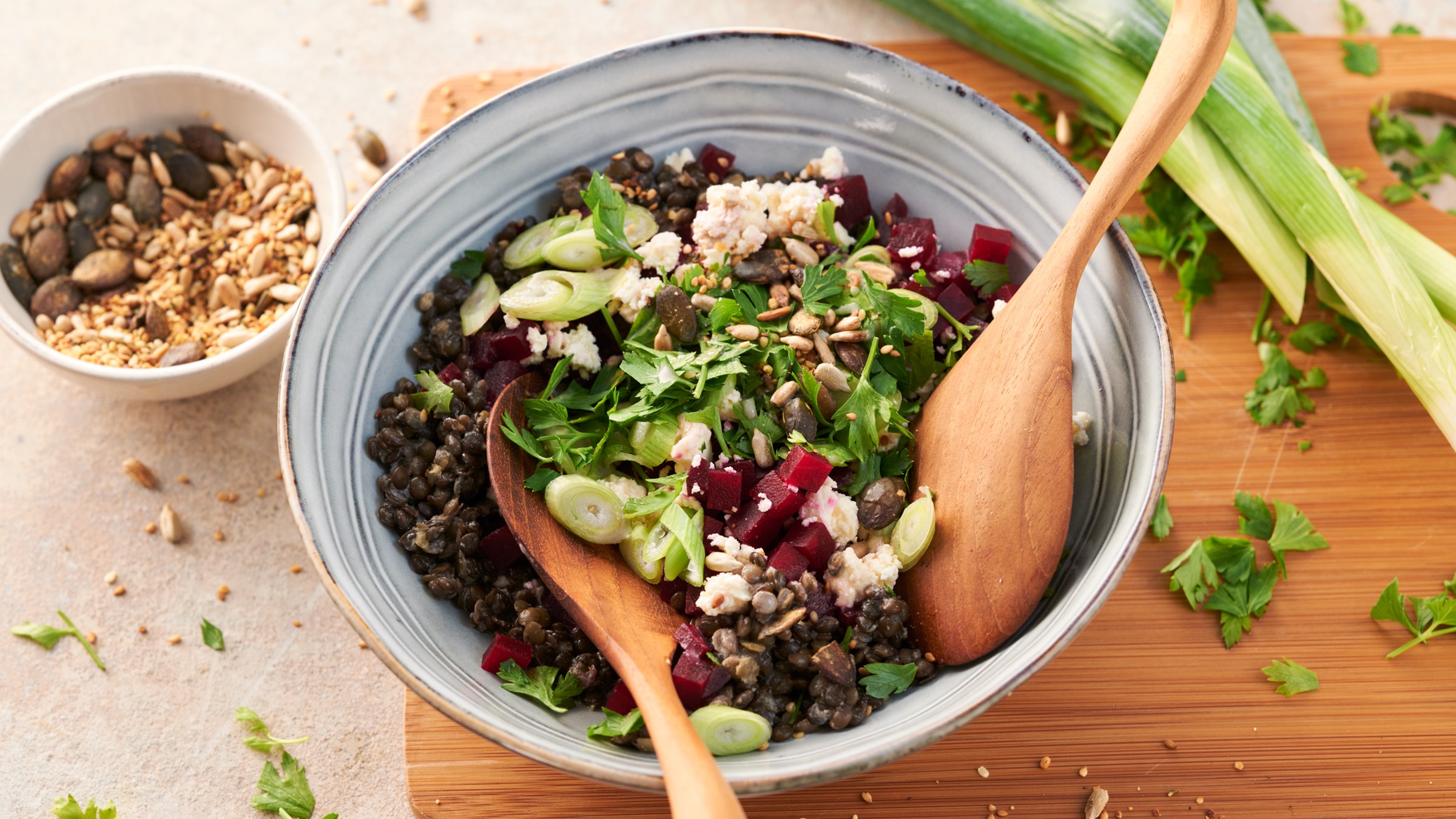Belugalinsen-Salat mit Roter Bete Rezept selbst machen | Alnatura