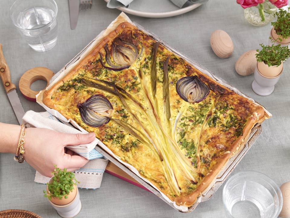 Gemüsequiche aus fertigem Pizzateig