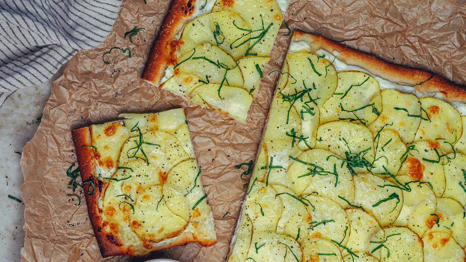 Skandinavische Kartoffelpizza