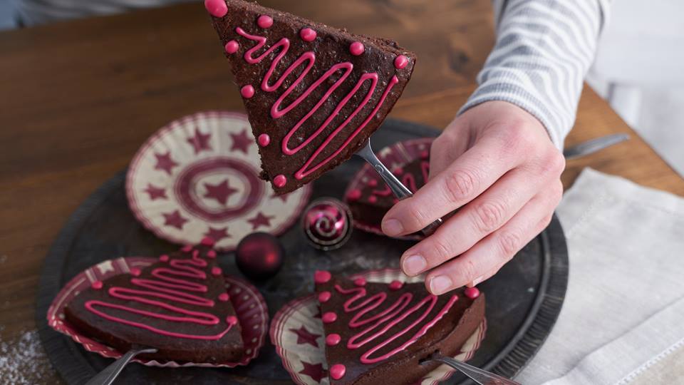 Lebkuchenbrownie-Bäumchen
