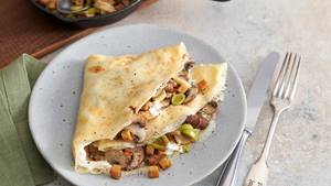 Pfannkuchen - Pikante Champignon-Räuchertofu-Füllung