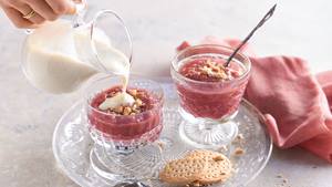 Fruchtmark mit Vanillesauce