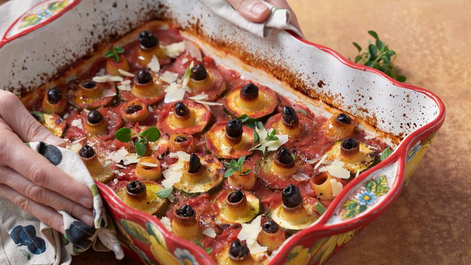Zucchini-Rigatoni-Auflauf