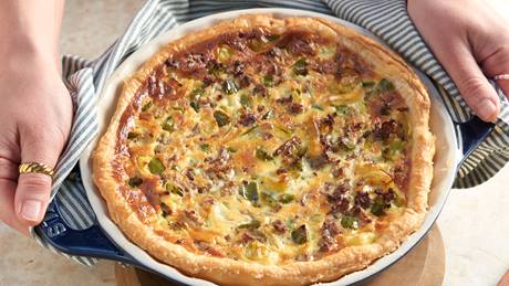 Quiche mit Hack, Paprika und Lauch