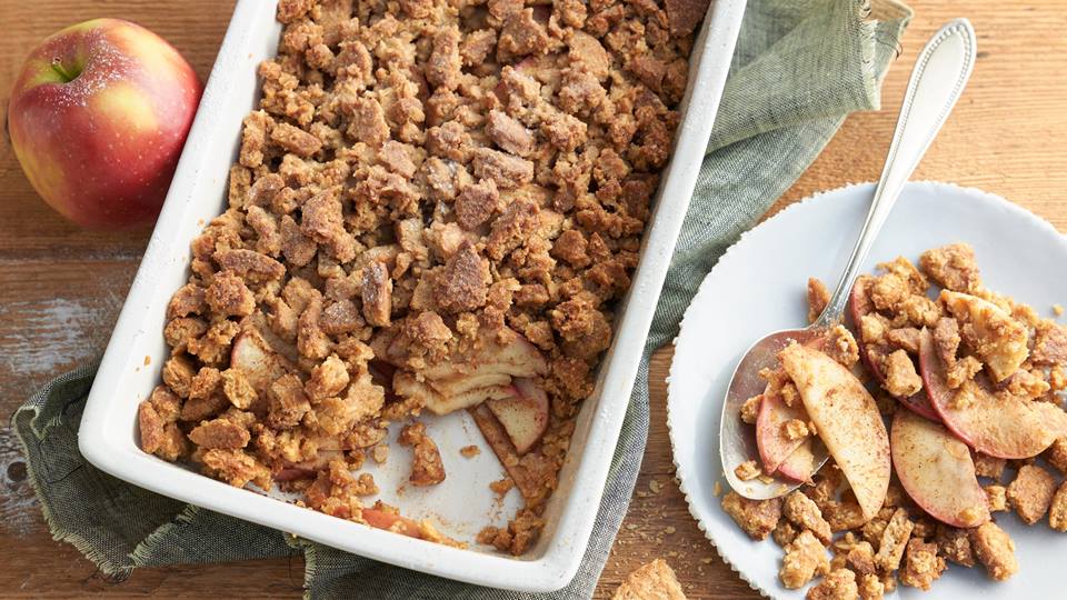 Blitz Apfel-Crumble mit Cookies
