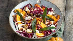 Lauwarmer Kürbissalat mit Radicchio