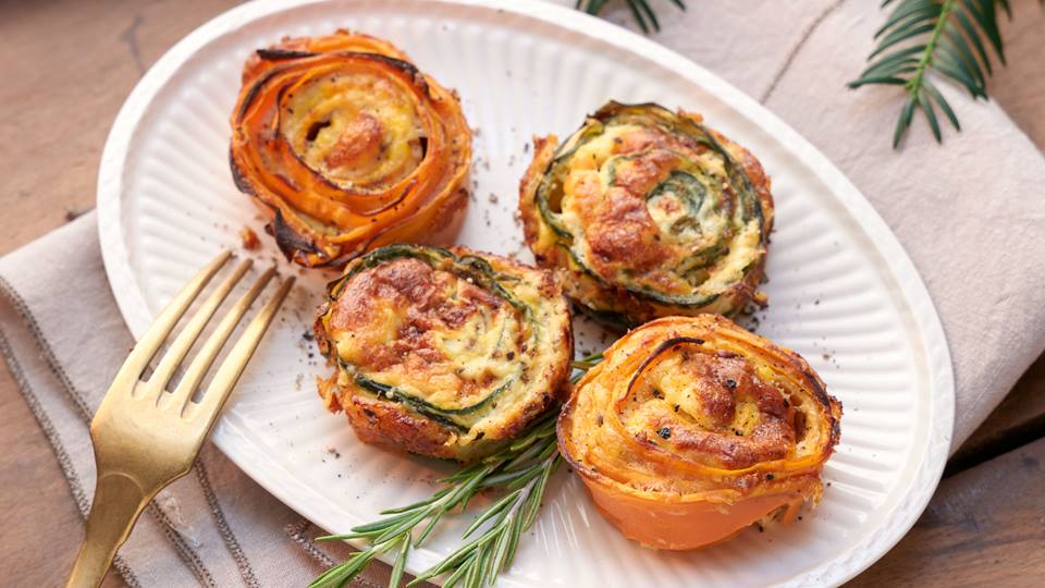 Gemüsemuffins in Rosenform