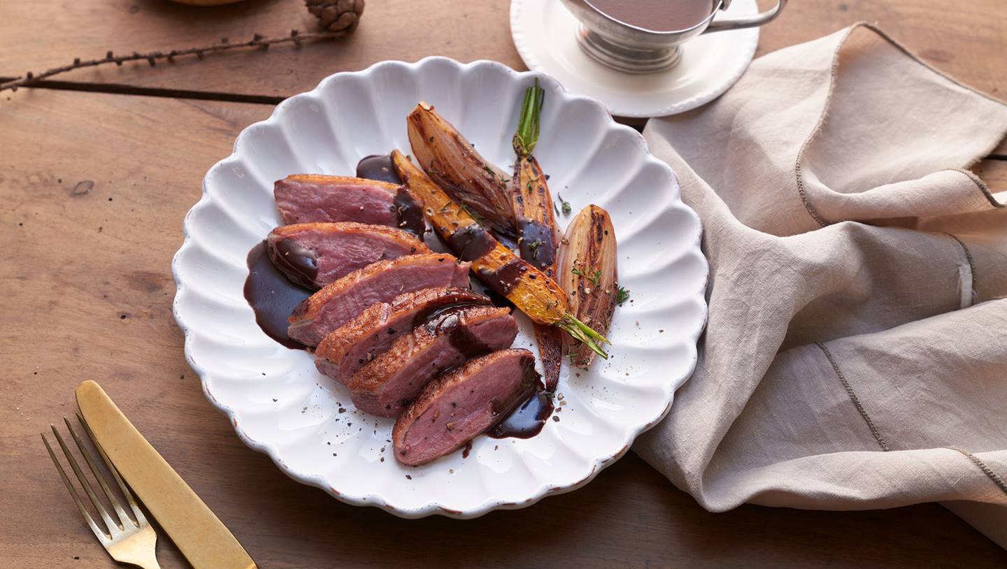 Entenbrust mit Rotwein-Schokoladen-Sauce