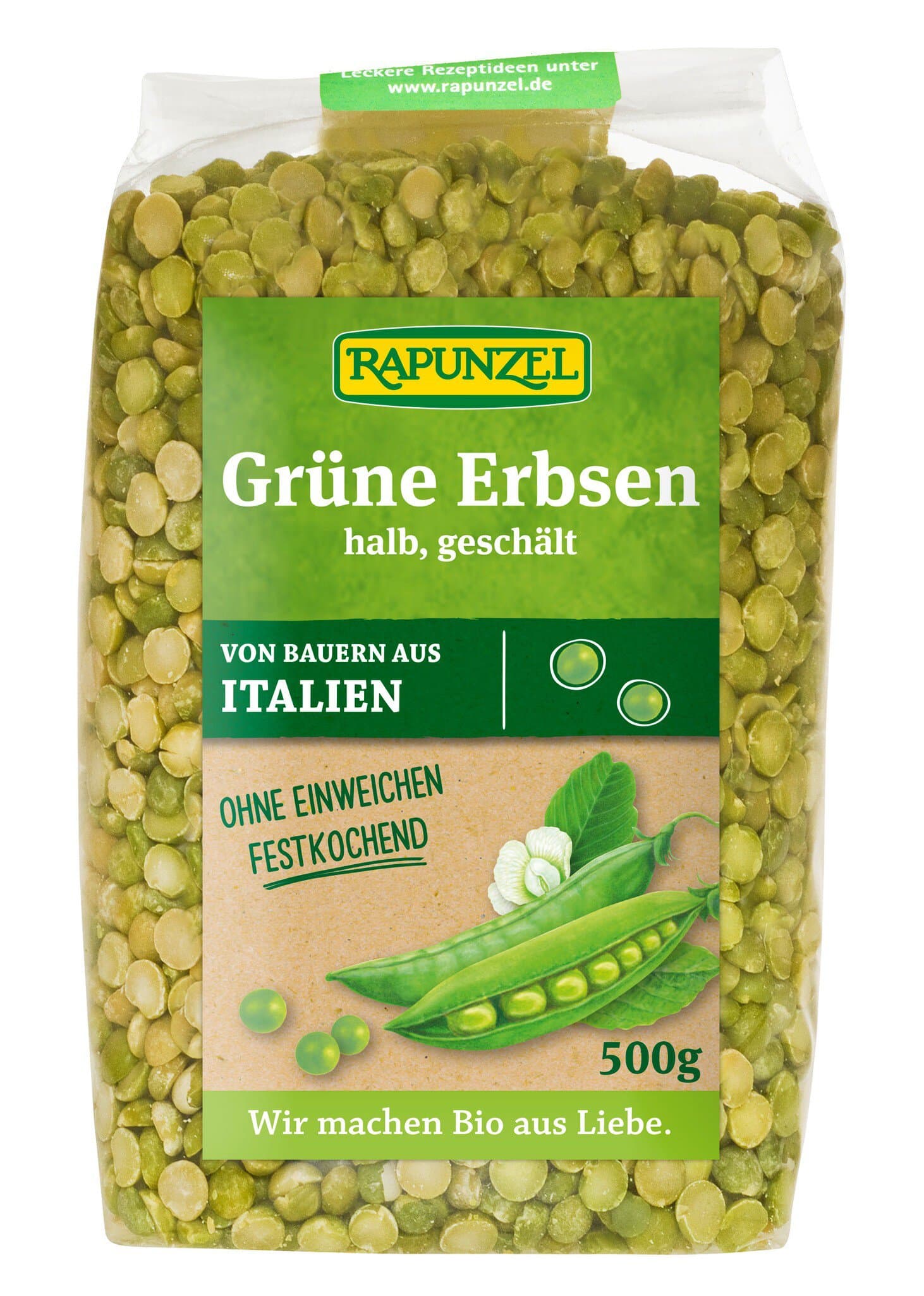 Rapunzel Erbsen grün halb geschält