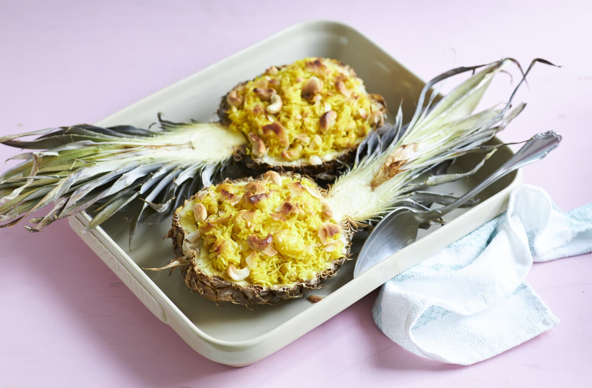Gebackener Ananas-Kokos-Reis