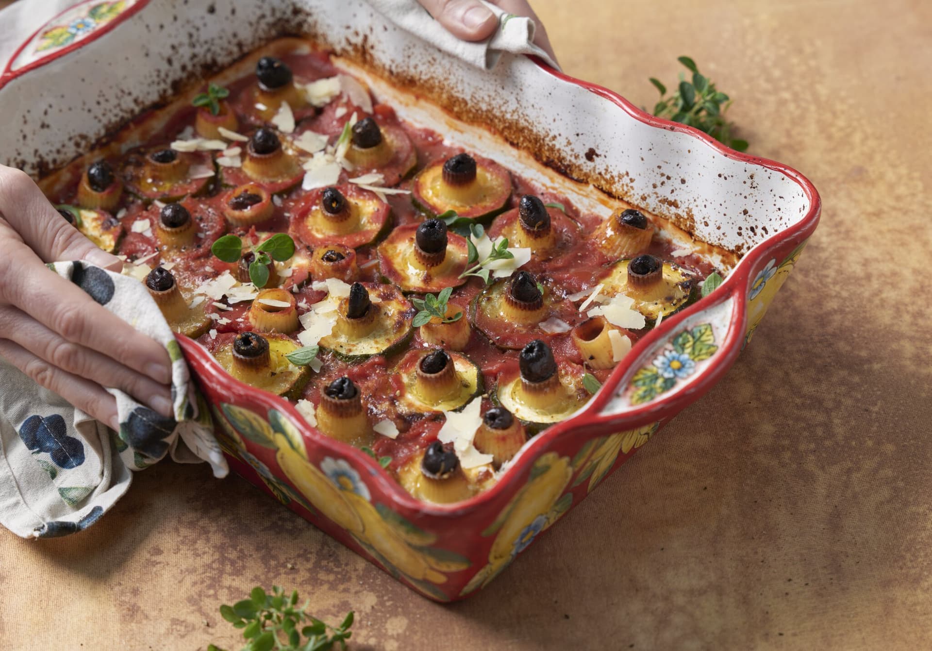 Zucchini-Rigatoni-Auflauf