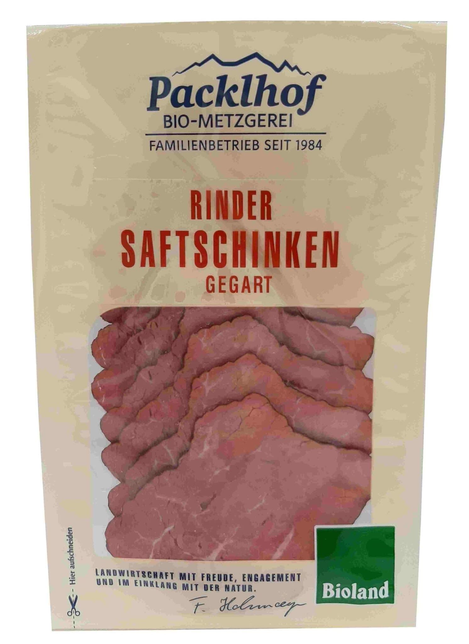 Packlhof Rindersaftschinken geschnitten