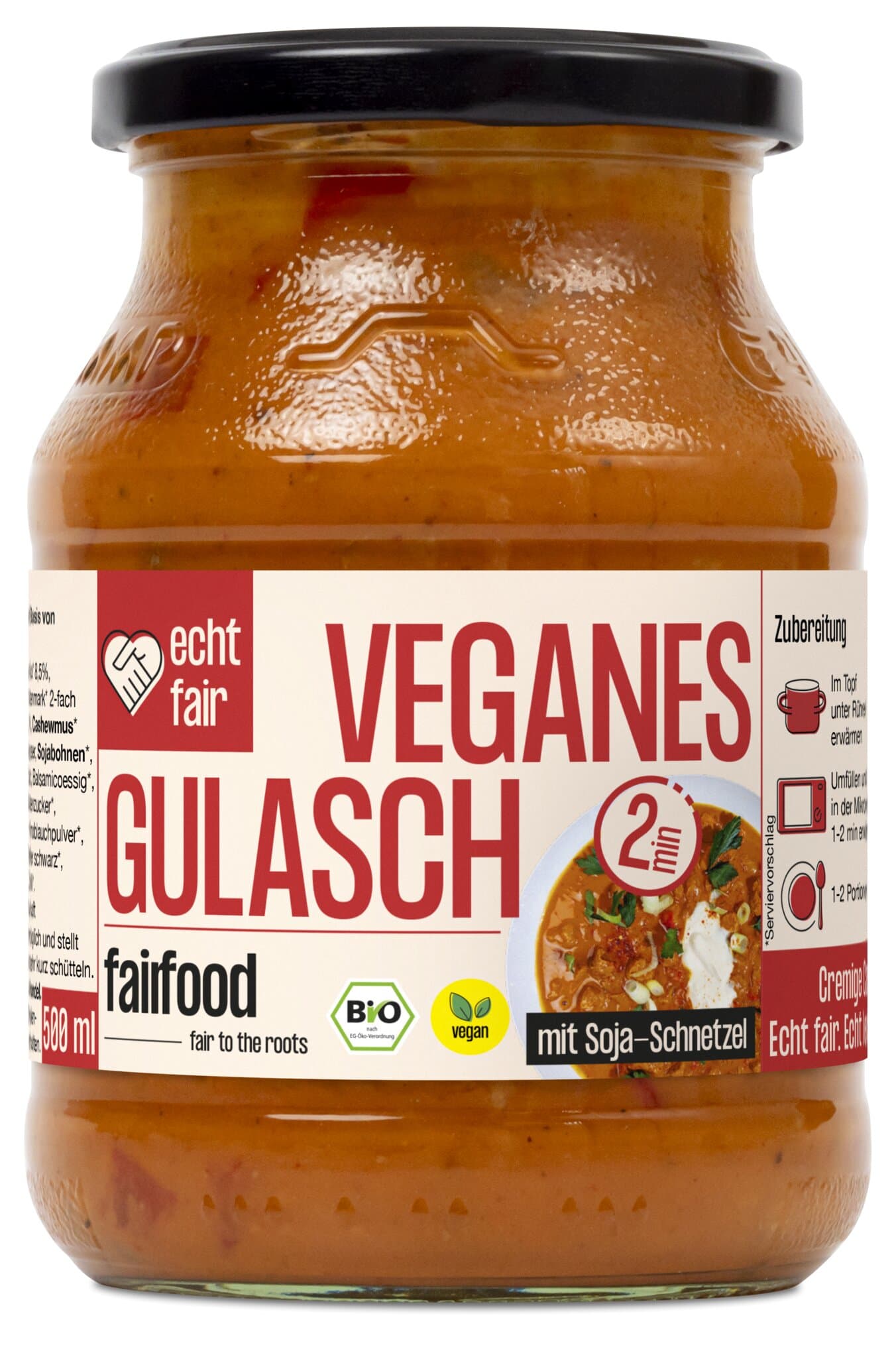 fairfood Freiburg Veganes Gulasch mit Soja & Cashew