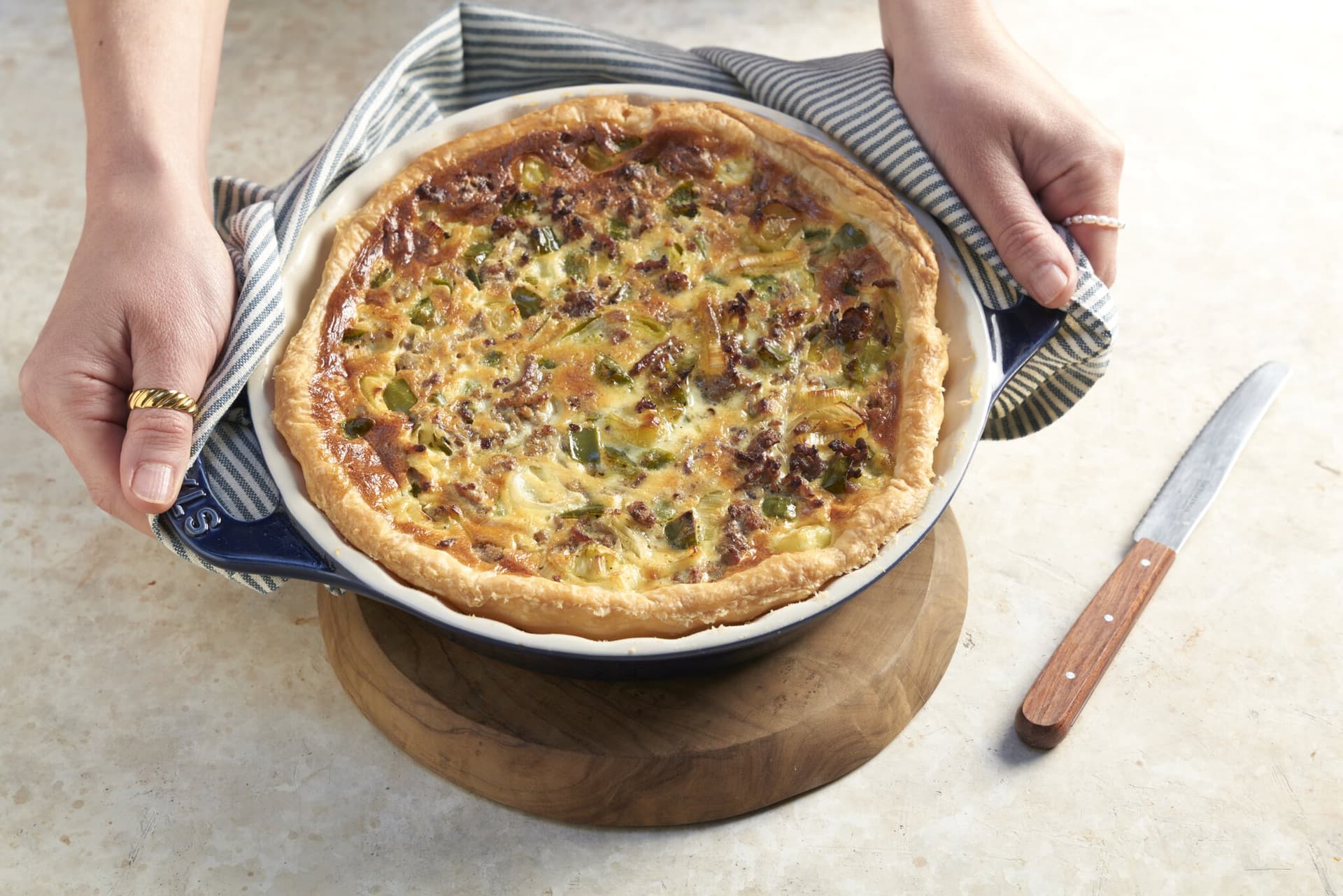Quiche mit Hack, Paprika und Lauch