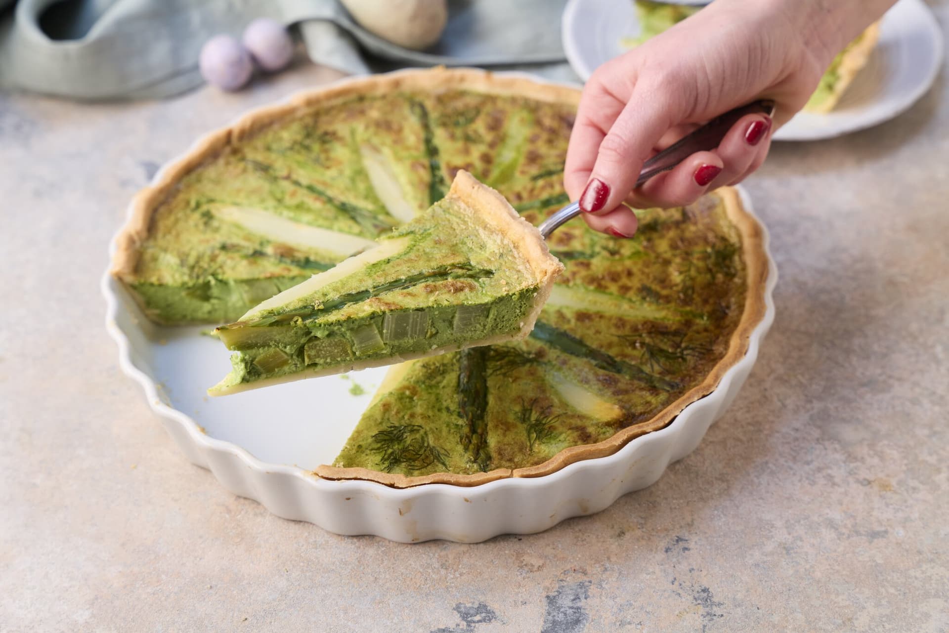 Grüne Spargelquiche