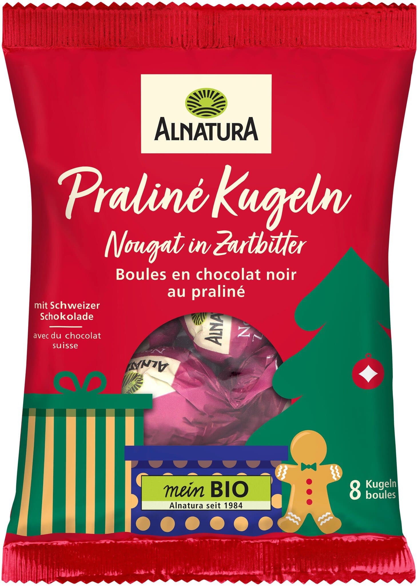 Alnatura Praliné Kugeln Nougat Zartbitter