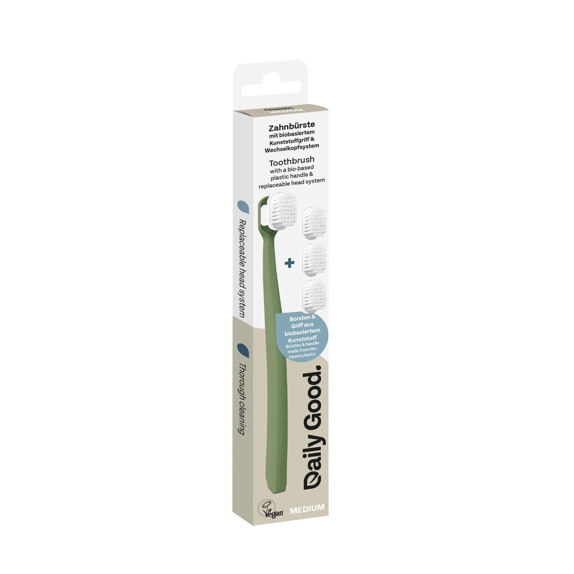 Daily Good Zahnbürste Bioplastik 3x Wechselkopf