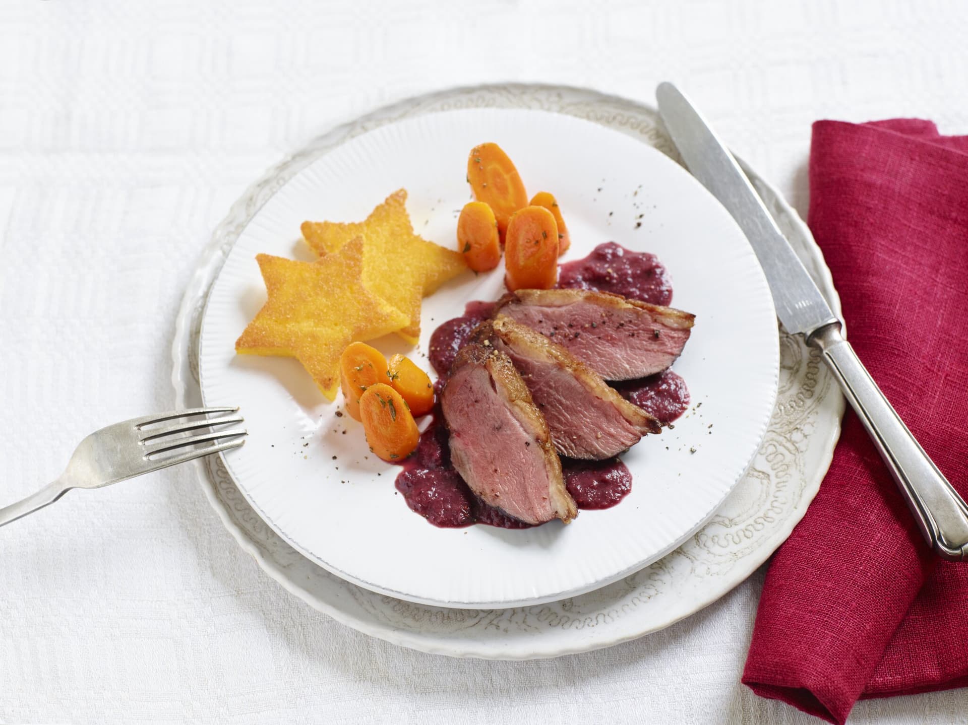 Gänsebrust mit Cranberry-Sauce