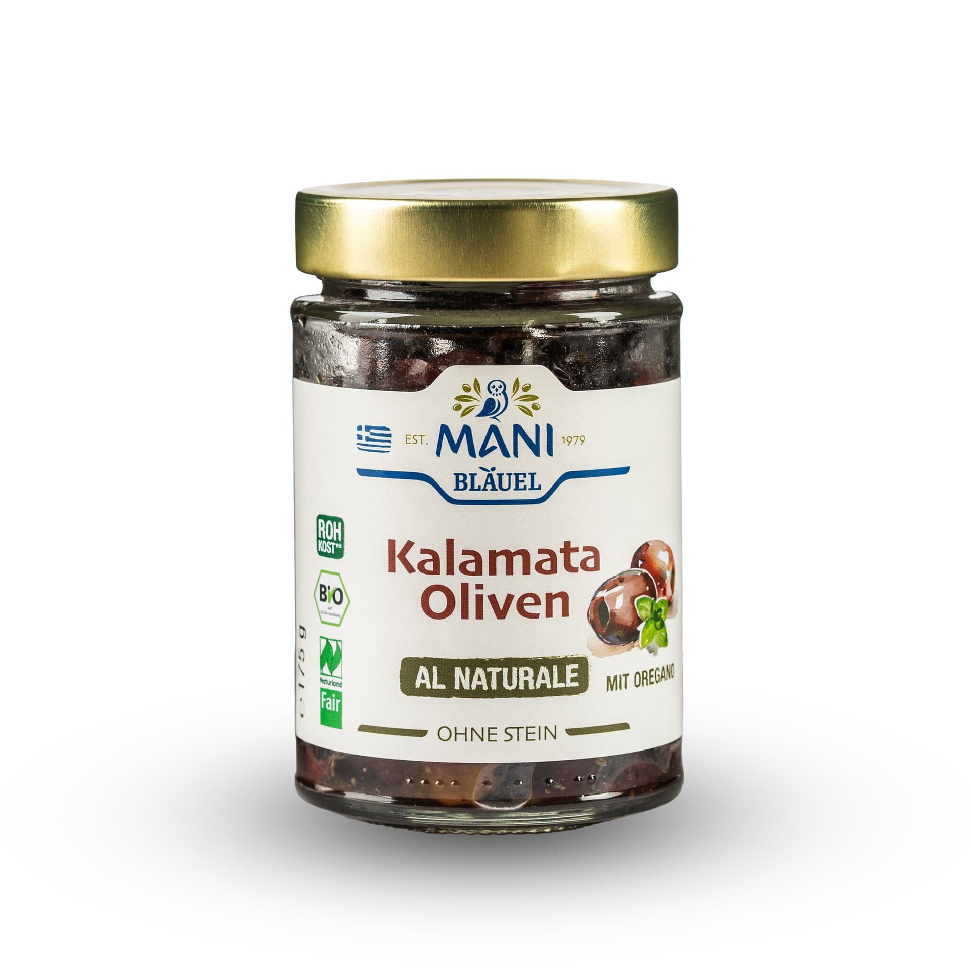 Mani Kalamata Oliven entkernt mit Oregano