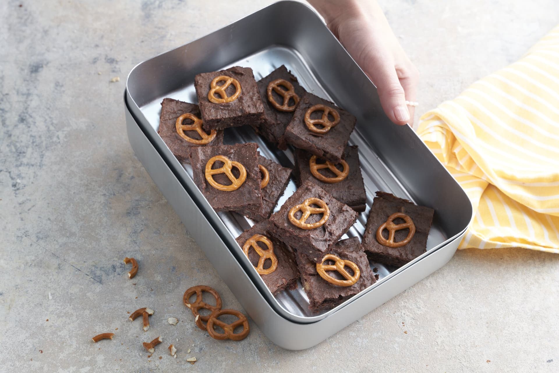 Brezel-Brownies
