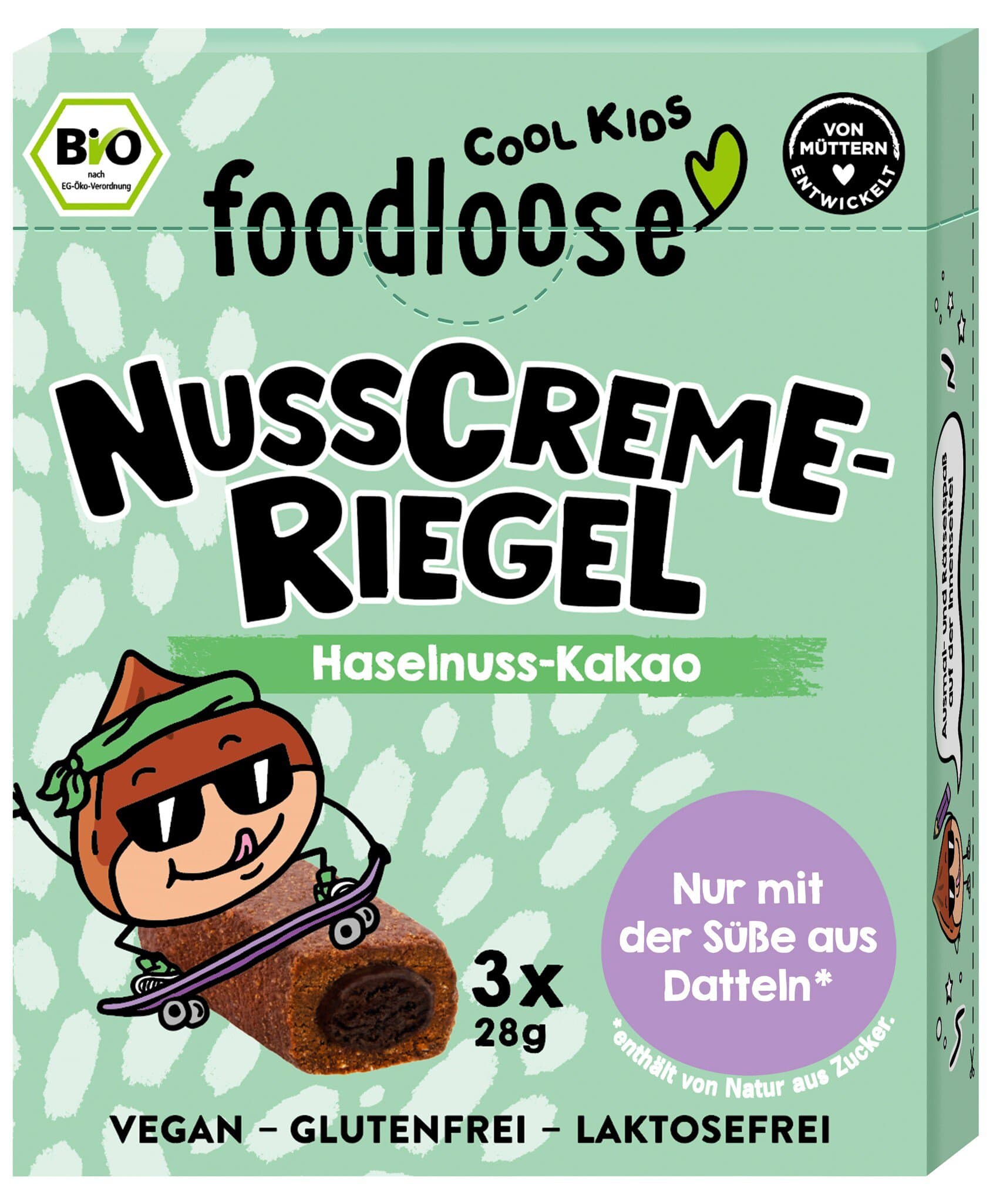 foodloose Bio Nusscreme-Riegel Haselnuss