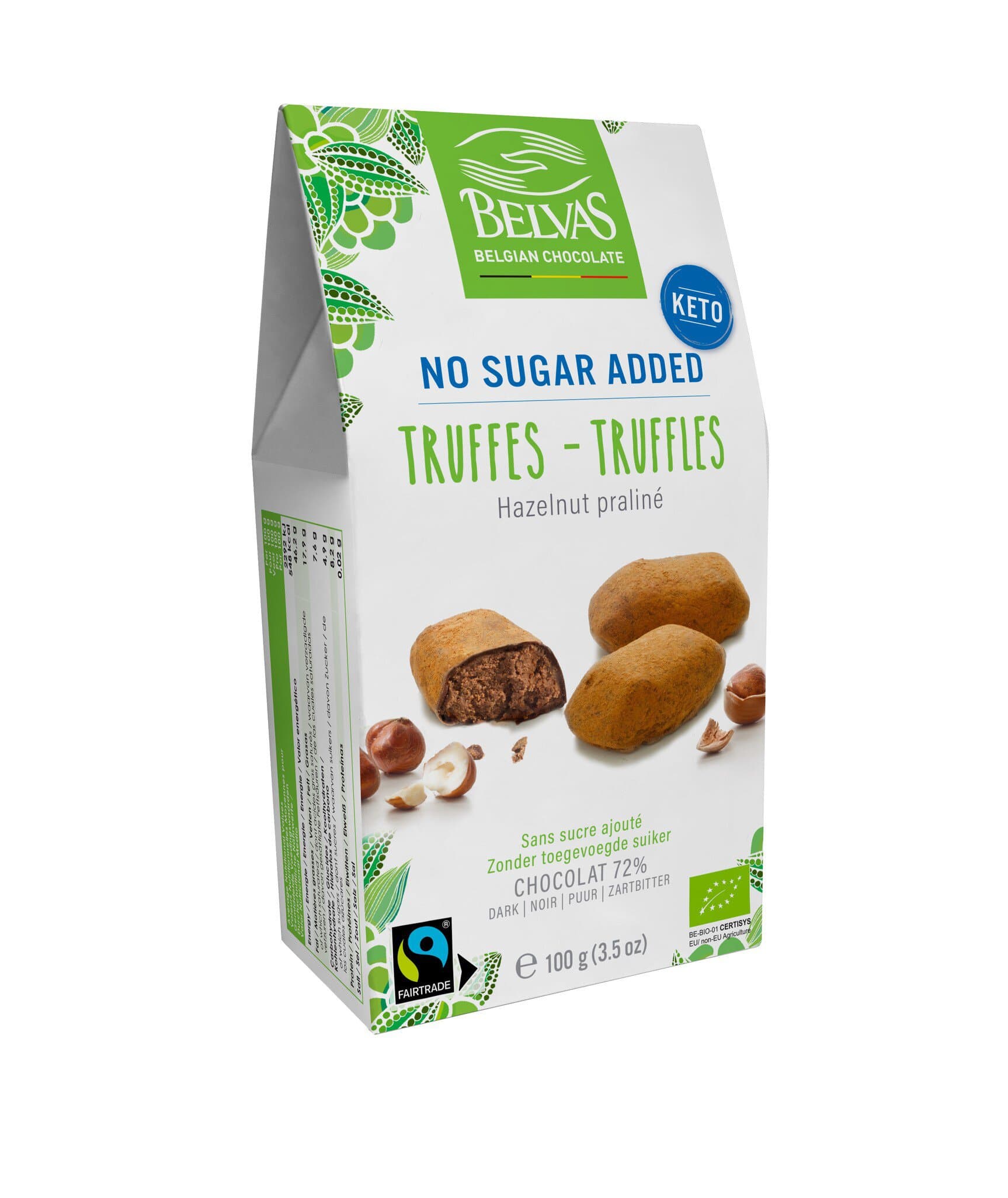 Belvas Hazelnut truffles No Sugar Added