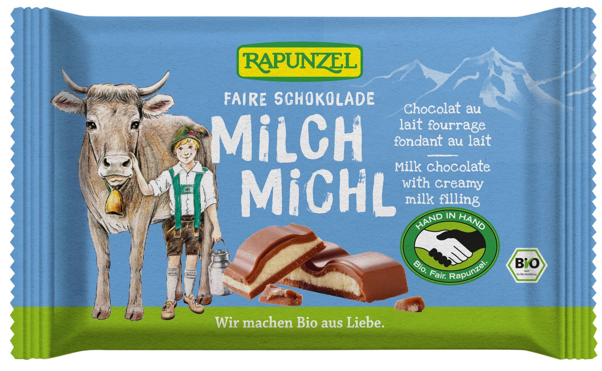 Rapunzel Vollmilchschokolade mit Milchfüllung