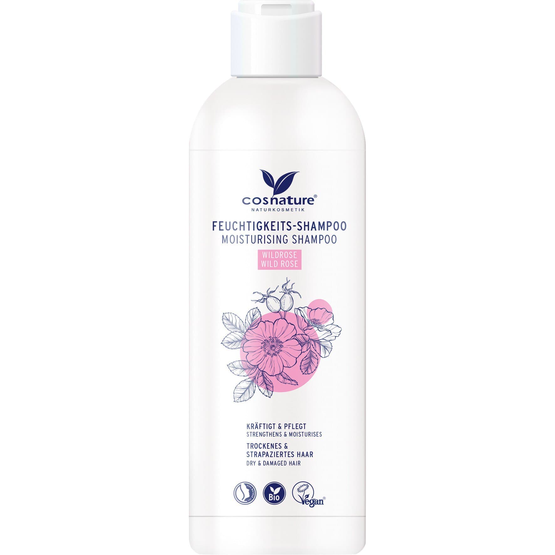 cosnature Feuchtigkeits-Shampoo Wildrose