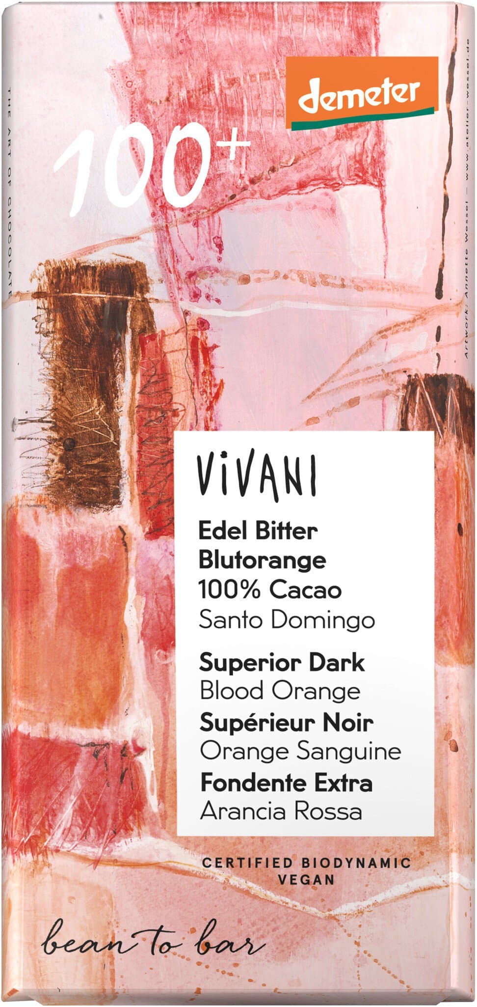 Vivani Edel Bitter Blutorange 100% Cacao