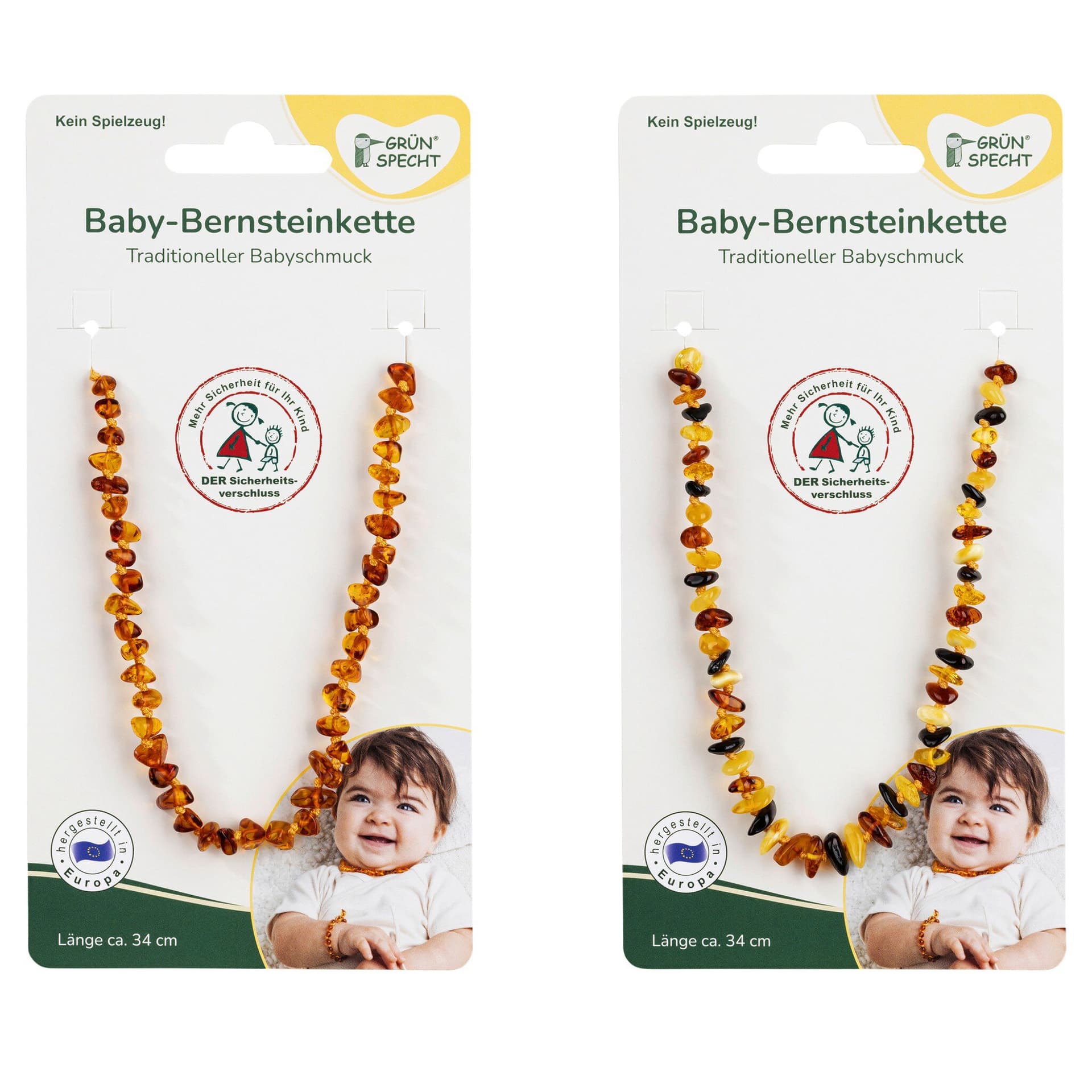 Grünspecht Baby-Bernsteinkette