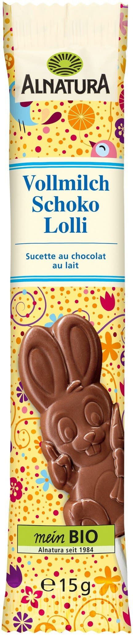 Alnatura Vollmilch-Osterhase-Schoko-Lolli