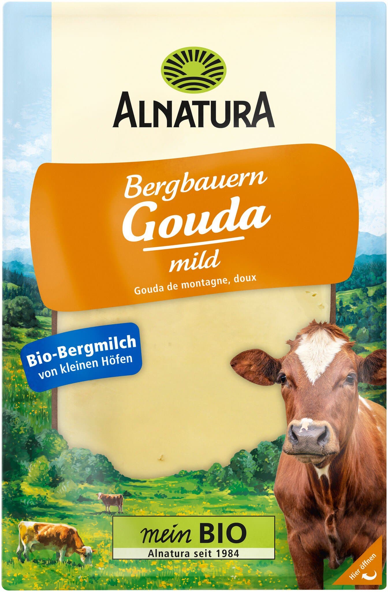 Alnatura Bergbauern-Gouda in Scheiben