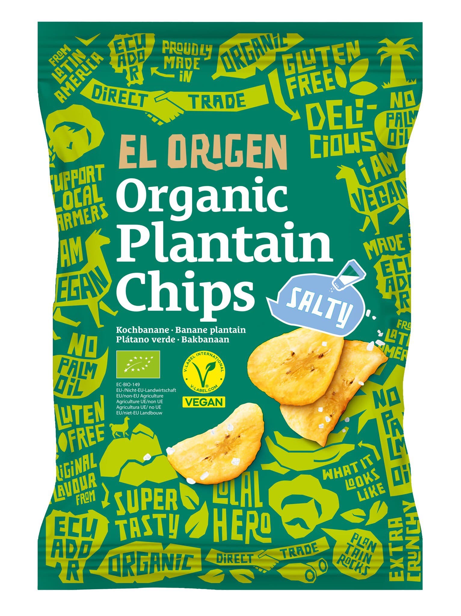 el origen food Kochbananen Chips salzig
