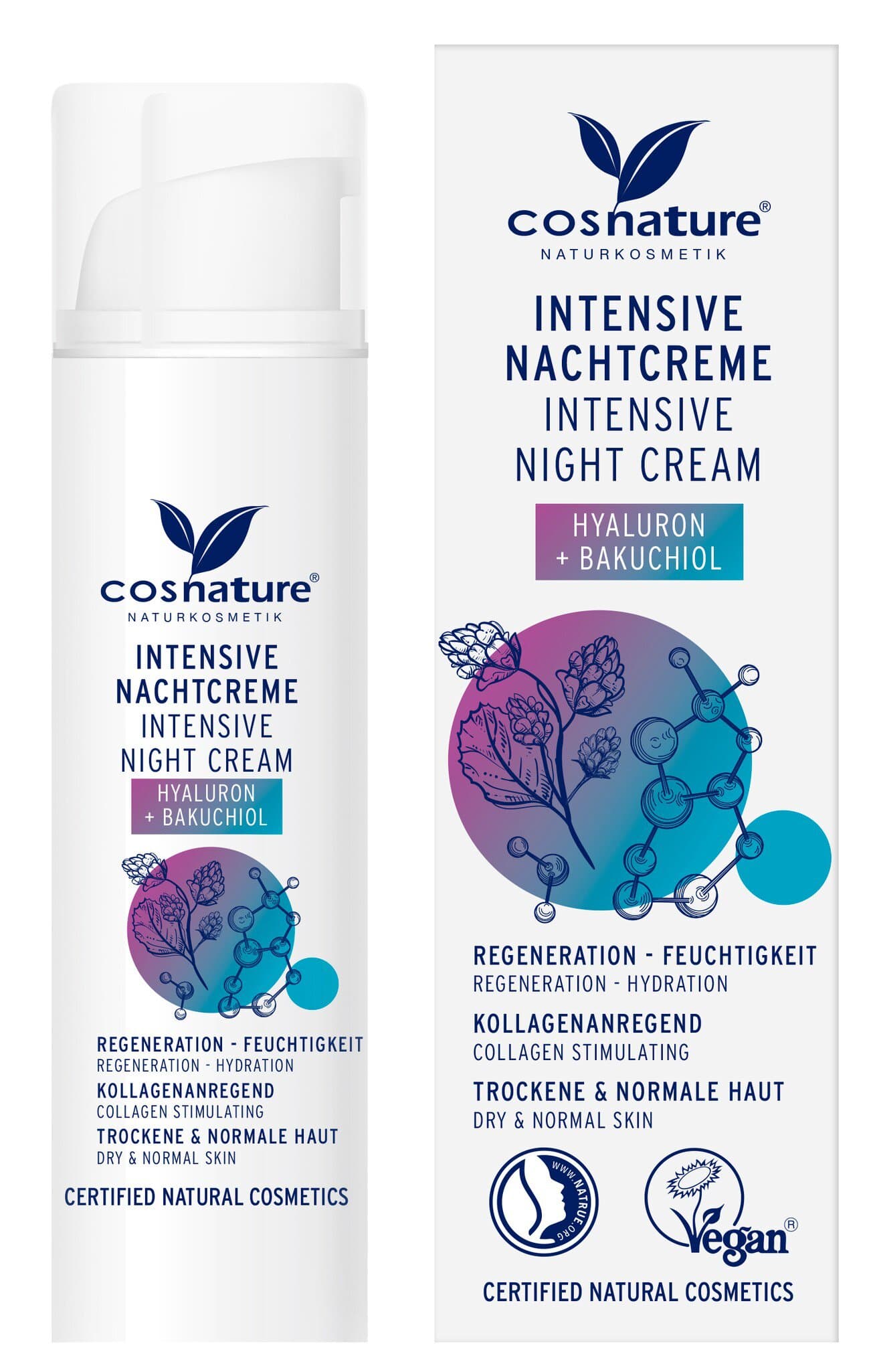 cosnature Intensive Nachtcreme Hyaluron + Bakuchiol