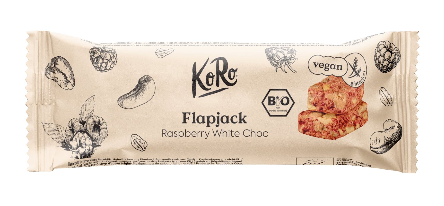Koro Oat Bar Raspberry White Choc