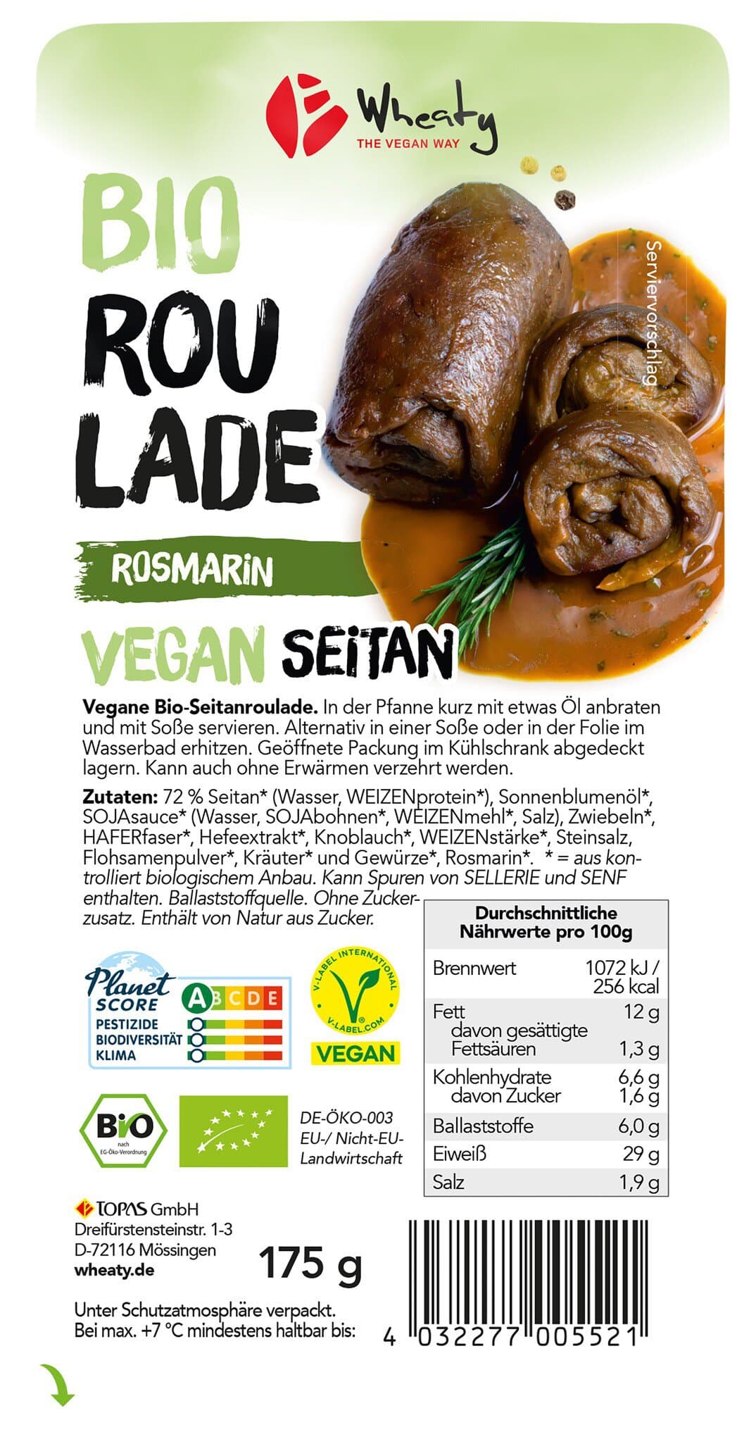 Wheaty Rosmarin Roulade Vegan