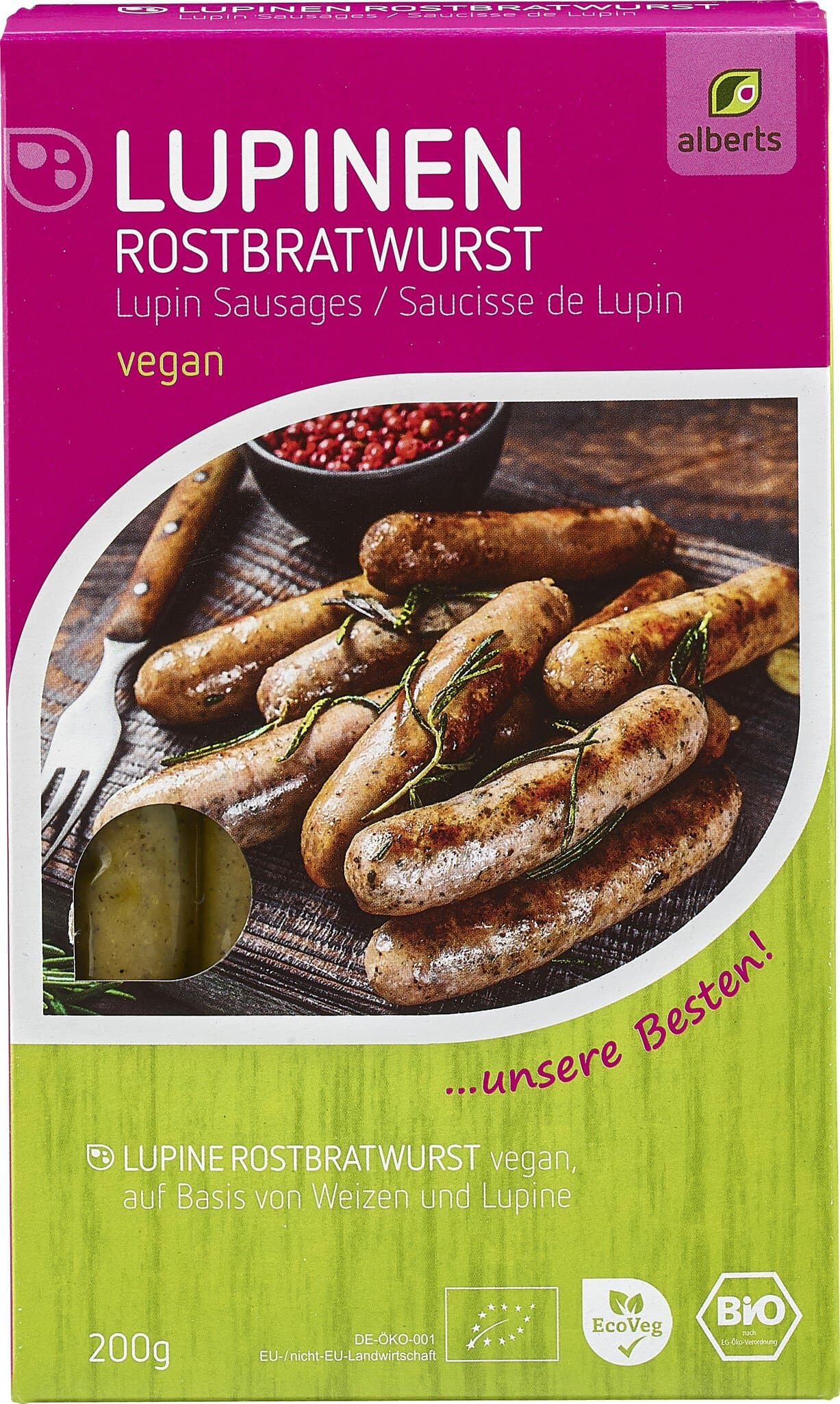 Alberts Lupinen Rostbratwürstchen