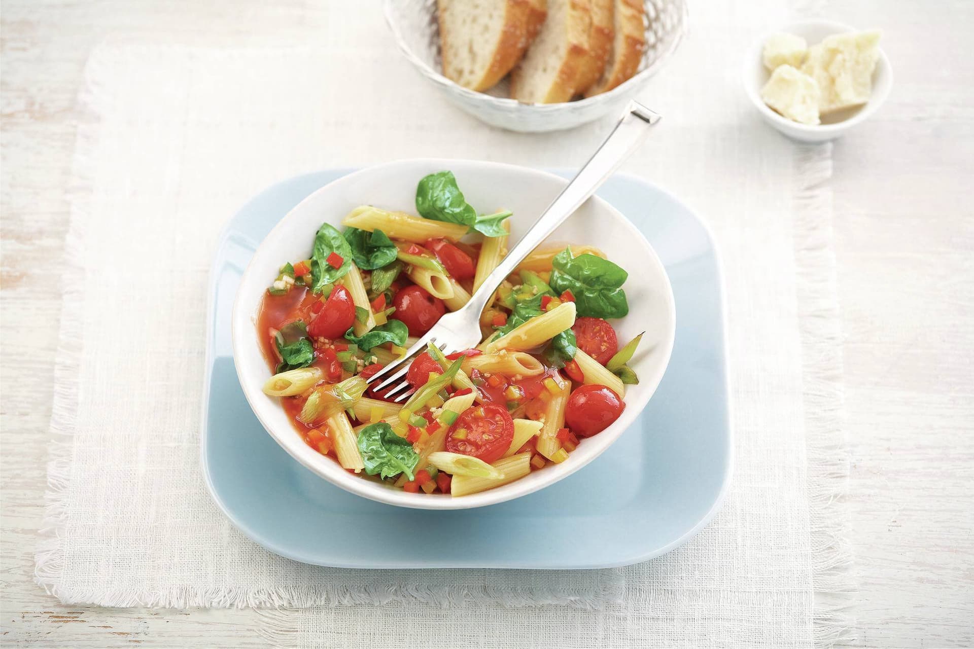 Scharfe Gemüse-Penne mit Ahornsirup