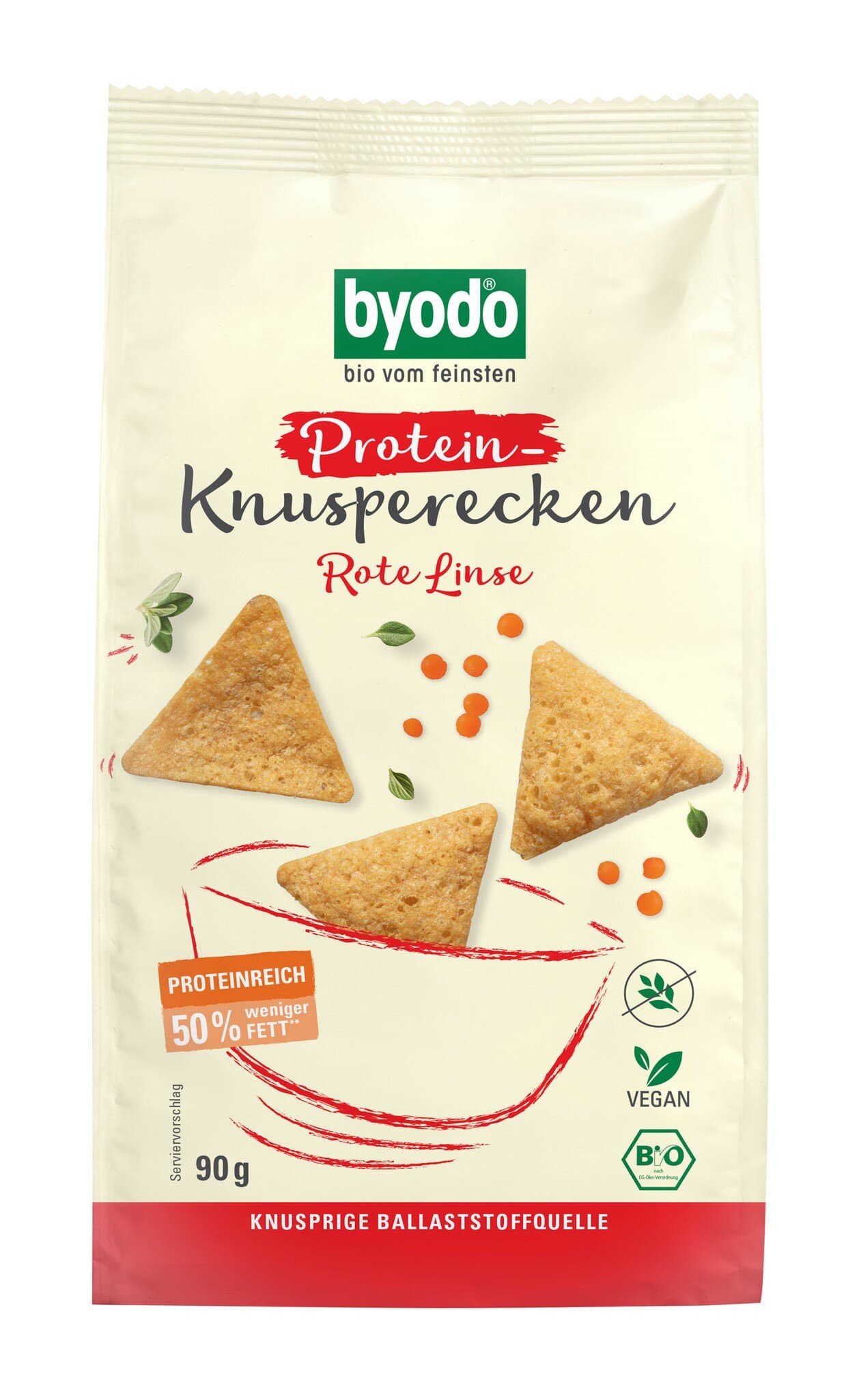 Byodo Protein Knusperecken Rote Linse