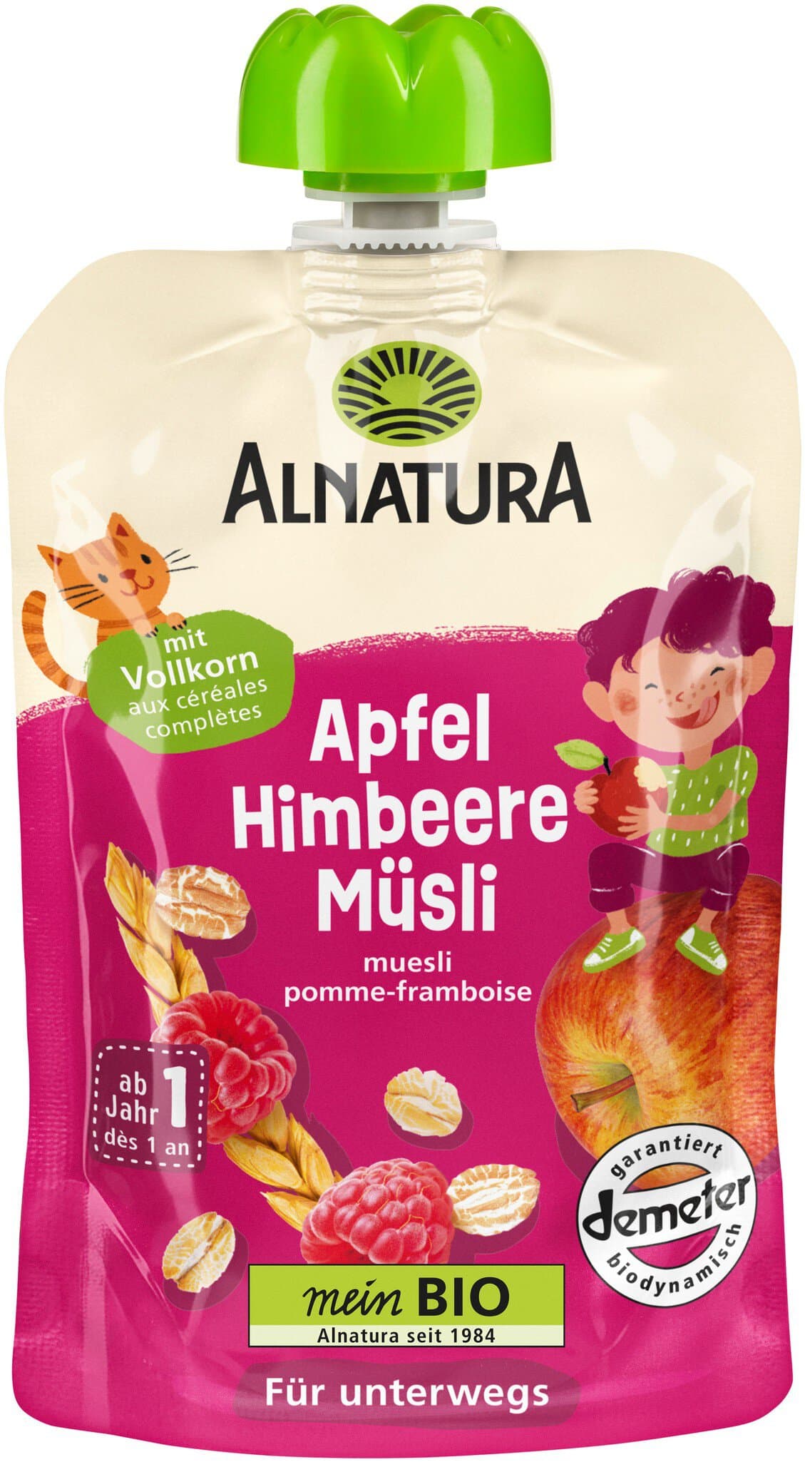 Alnatura Quetschbeutel Apfel-Himbeere-Müsli