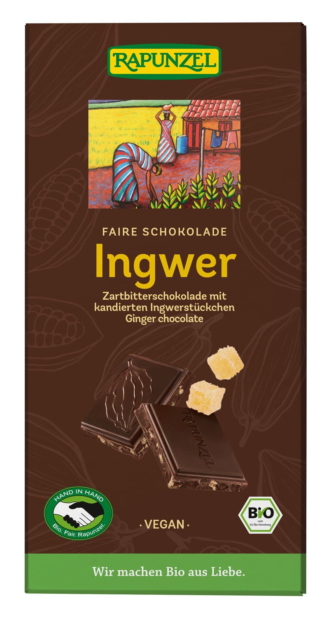 Rapunzel Zartbitterschokolade mit Ingwerstückchen
