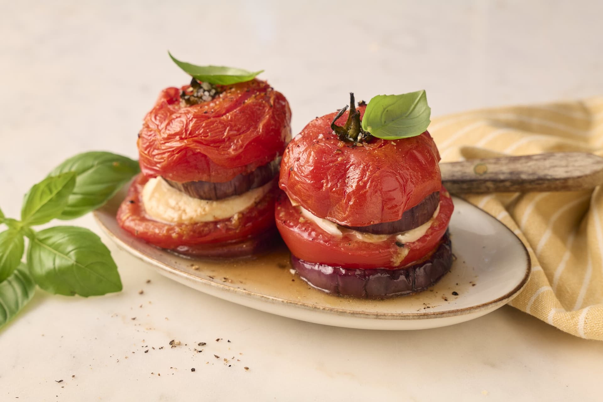 Auberginen-Caprese