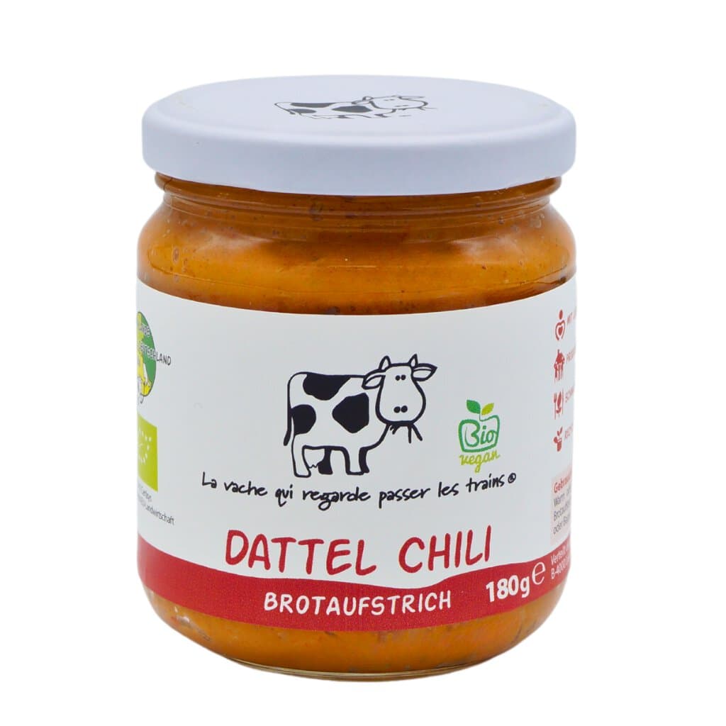 La vache qui regarde Brotaufstrich Dattel Chili