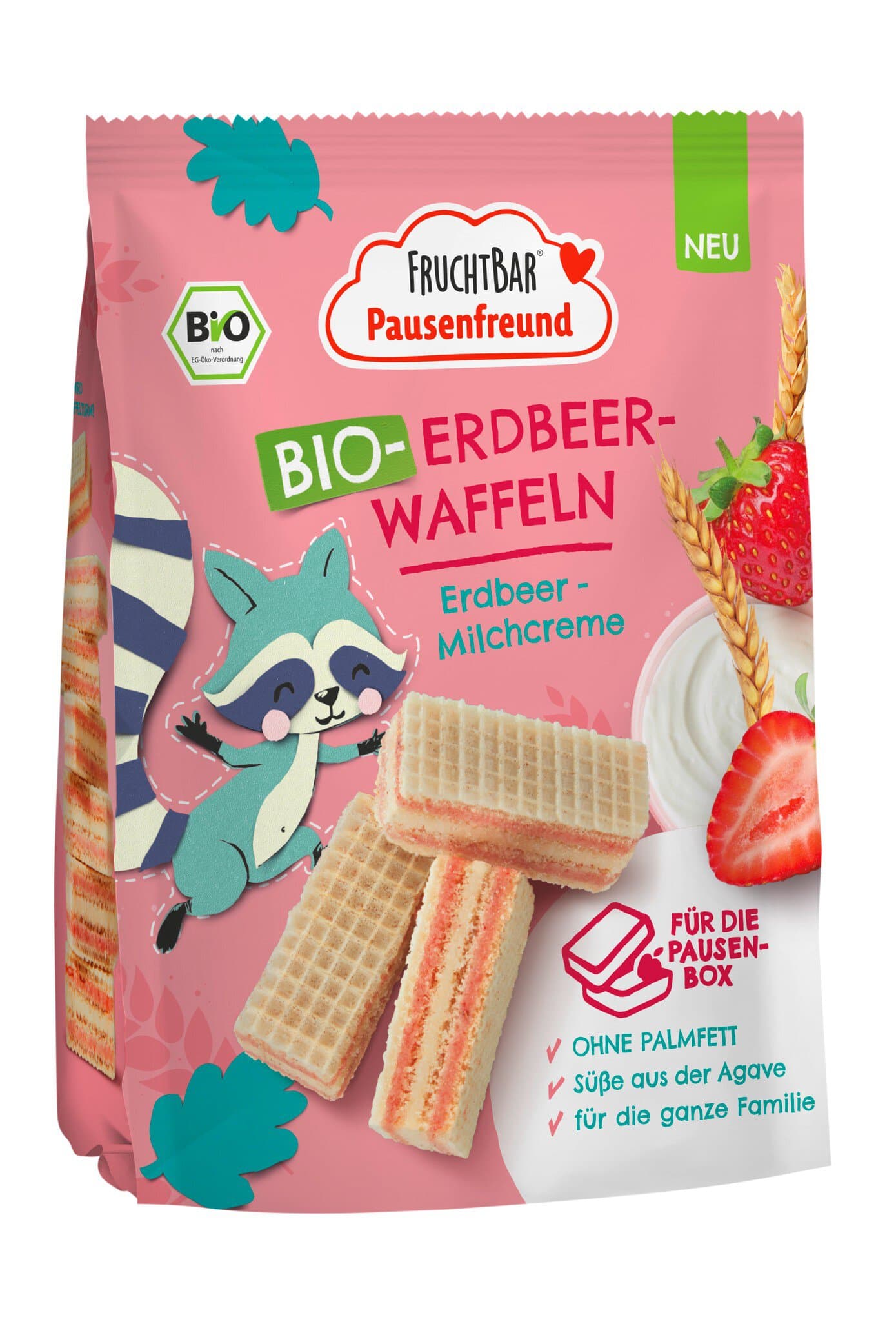 FRUCHTBAR Pausenfreund Bio Erdbeer-Waffeln