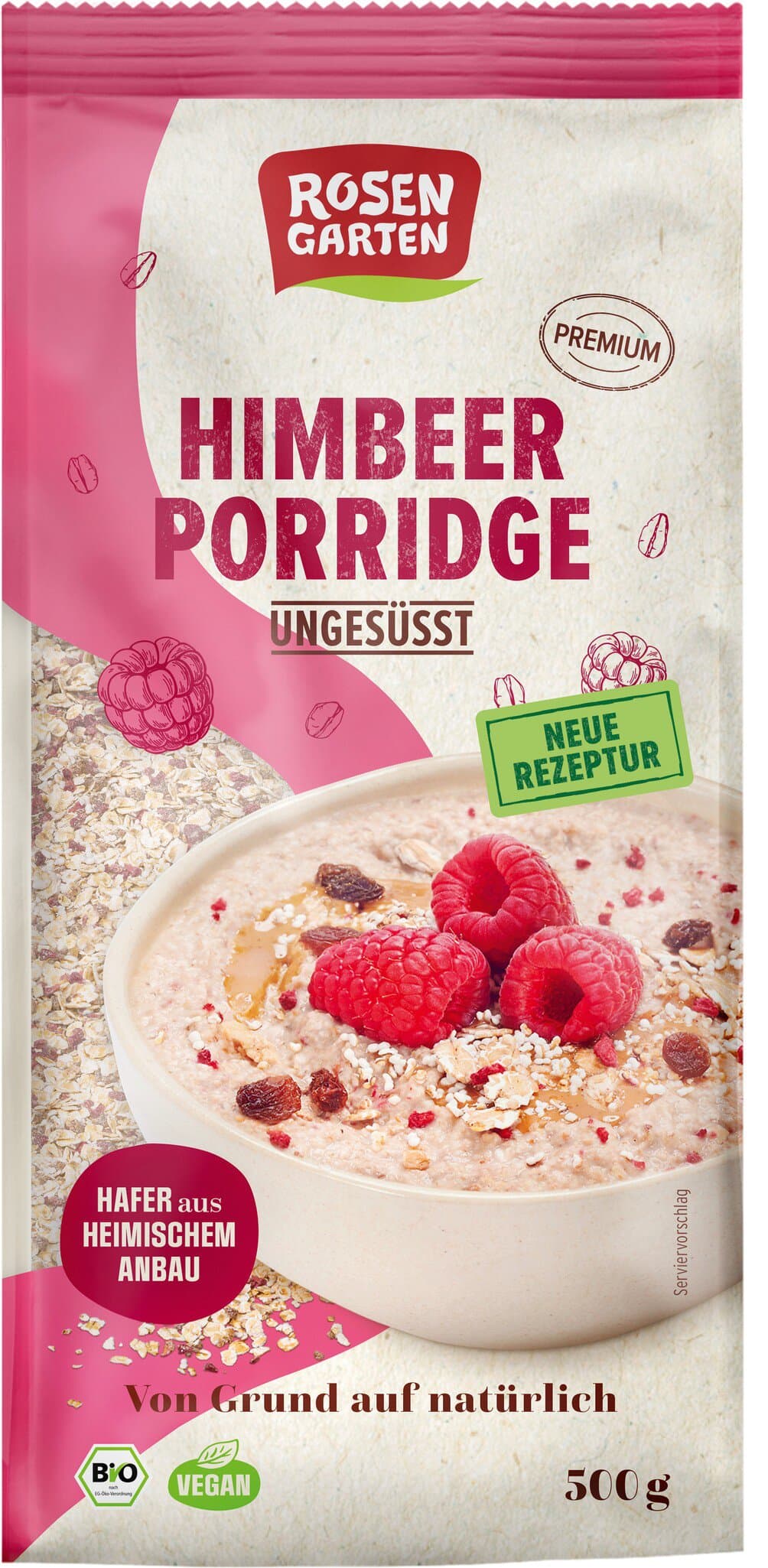 Rosengarten Himbeer Porrdige ungesüßt