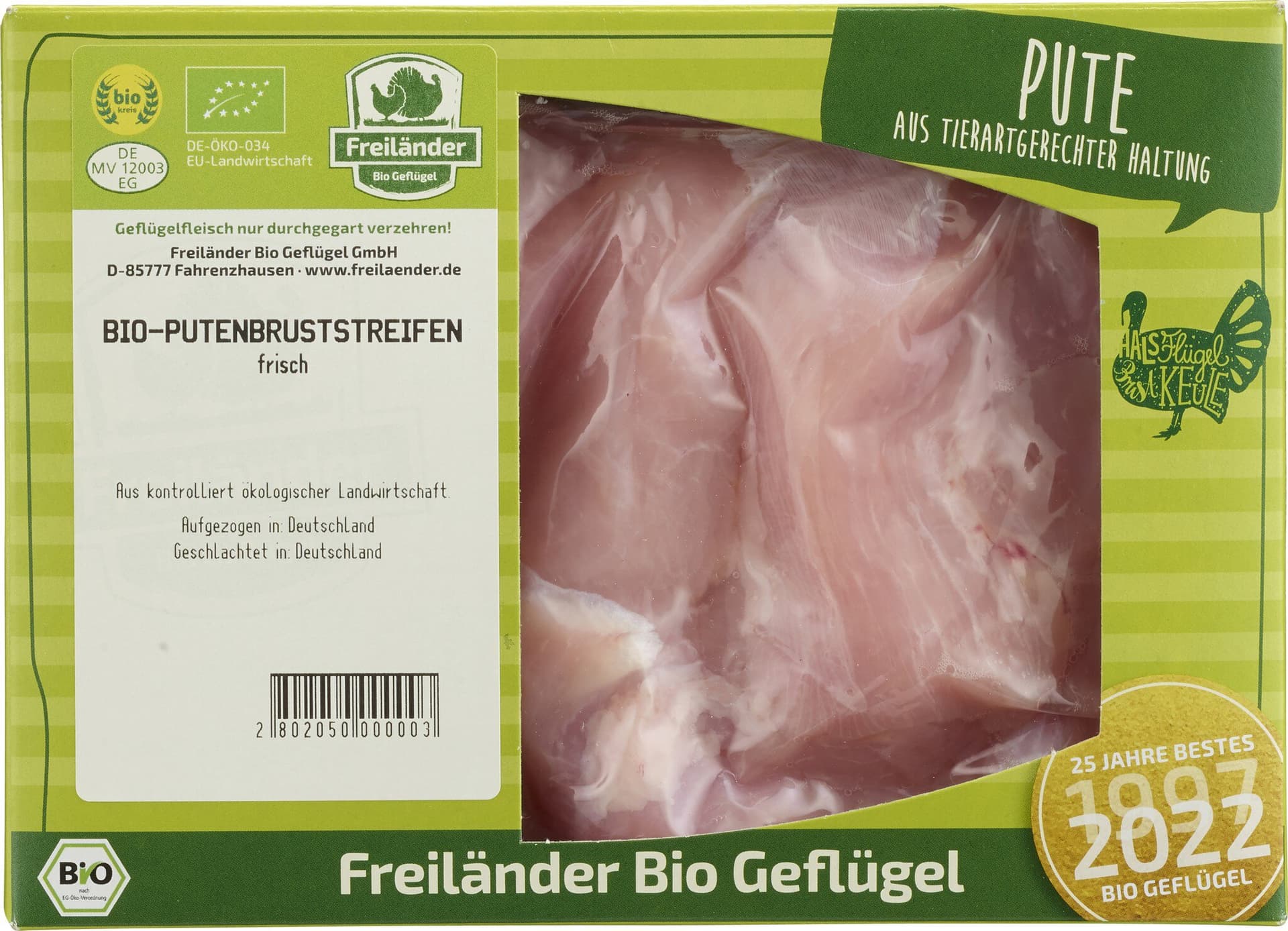 Freiländer Bio Geflügel Putenstreifen